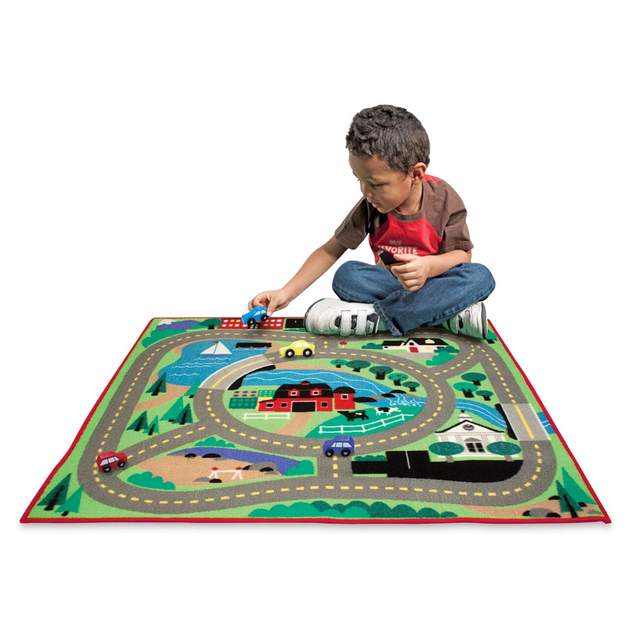 Melissa and doug race top car rug